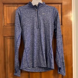 Nike running Dri-Fit 3/4 zip long sleeve pullover